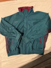 Vintage Columbia Men's XL Bugaboo Jacket Teal Burgundy Full Zip Outdoor