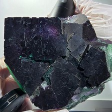 Large Phantom Fluorite Cube Specimen, Purple Green 11:11 Angel Pocket, Namibia