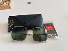 Ray-Ban RB1971 Square Sunglasses in Gold w/ G-15 Green Lenses / Mint Condition