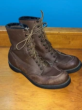 Vintage Mens Black Label Chippewa Boots Brown Leather Size US 11 E