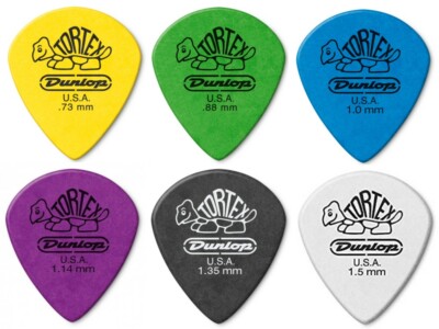 Dunlop TORTEX Jazz III XL Gitarren-Plektren Gitarrenplektren 12er-Pack mit Auswahl von 6 Messgeräten