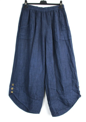 LAGENLOOK100% LINEN CROPPED PANTS IN 9 COLS SIZES :Plus:1(L) Plus 2(XL)Plus3(XXL - Picture 9 of 117
