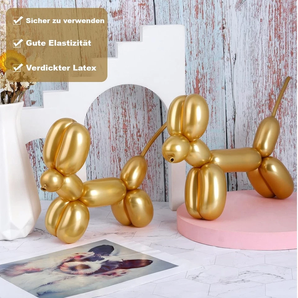 Modellierballons DIY Bunte Mix lange Luftballons 260Q Party Metallic Ballons NEU - Bild 4 von 4