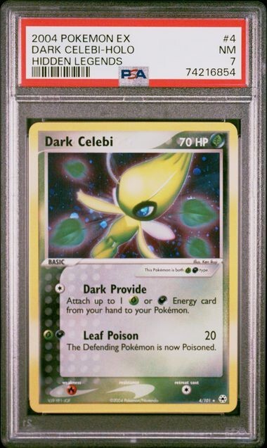 2004 Pokémon EX Holo Dark Celebi 4/101 Hidden Legends PSA 7 - Vintage