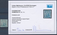 Hamburg 3 Schilling Wappen 1859 Michel 4 Befund (S23098)