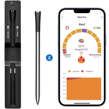 Smart Wireless Meat Thermometer, Remote Range Dual Bluetooth Digital Food Therm
