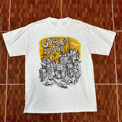 NEW Golden Smog  Band Logo Short Sleeve White All Size T-Shirt
