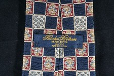 Brooks Brothers Makers USA Made Silk Neck Tie. Black, Red & Beige Check. MINT!!