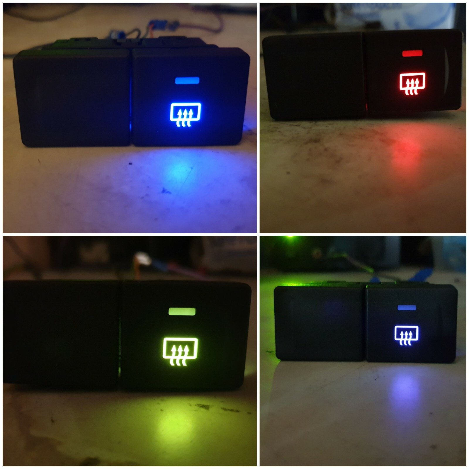 Ford Fiesta 0508 Facelift Heated REAR SCREEN Demister Switch BLUE/RED