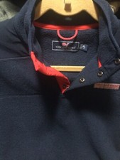 Vineyard Vines Sz XL 18 Boys Navy Fleece Pullover Shirt Jacket