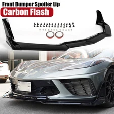For 20-24 Corvette C8 6.2L STG 3 Winglet Carbon Flash Front Bumper Lip Splitter