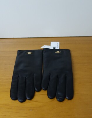 小物 COACH Leather Long Gloves Black COACH PLAQUE LEATHER TECH GLOVES IN BLACK COLOR, SIZE 8. NWT | eBay
