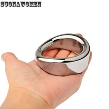Stainless Steel Cock Ring Testicle Stretcher Heavy Duty Metal Penis Ring Sex Toy