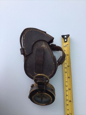 Vintage WW1 Era British Officers Working Compass In Leather Case. Nicht datiert