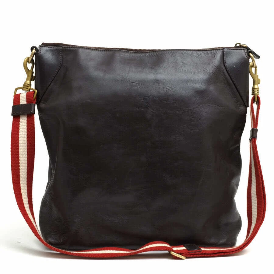 Bally Shoulder Bag Trainspotting Calf Leather Dark Brown Men's Used
