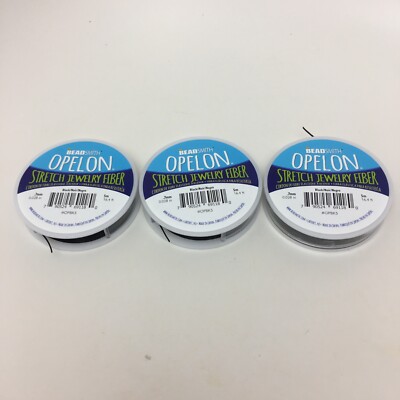 BEADSMITH Opelon Stretch Bead Cord, 0.7mm, 5 Meters, 3 Spools Bundle