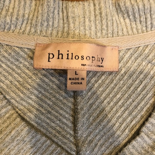 Philosophy Damenpullover grau V-Ausschnitt Gr. Large locker gebändert Taille & Bündchen - Bild 4 von 7