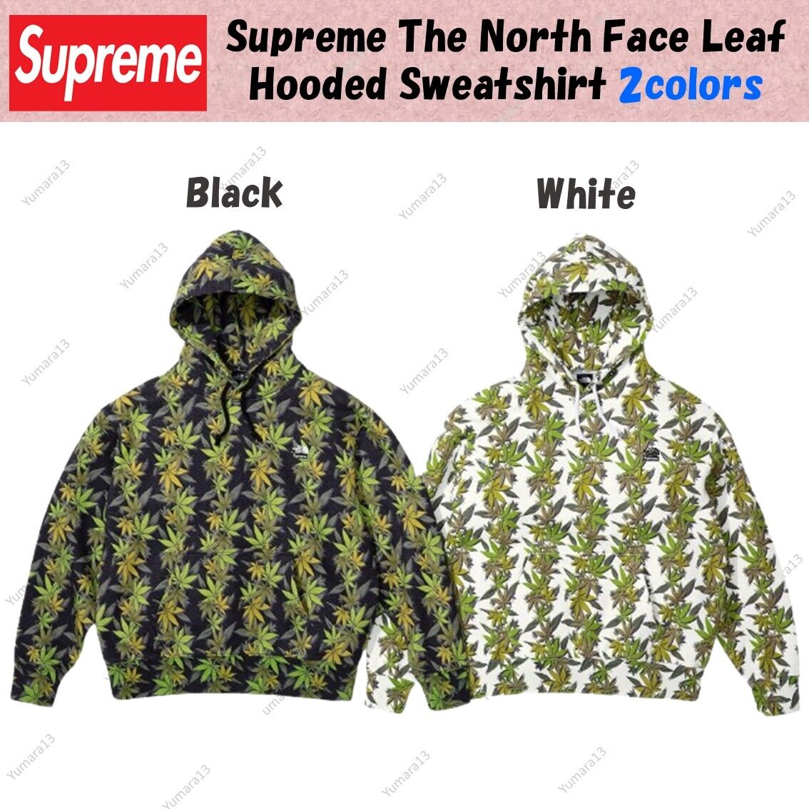 Supreme The North Face Leaf Hooded Sweatshirt 2colors Size S Supreme The North Face Leaf Hooded Sweatshirt 2colors Size S
