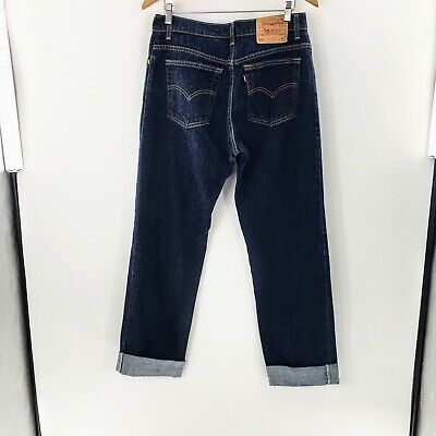 Vtg Levi's 555 Jeans Dark Blue 90s Baggy Straight Leg Cuffed Vtg Levi's 555 Jeans Dark Blue 90s Baggy Straight Leg Cuffed