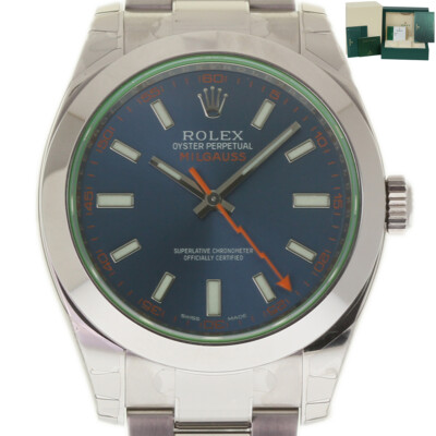 Rolex Discontinued New Milgauss 116400GV  Z Blue  Steel 40mm 2020 Box/card #RL67