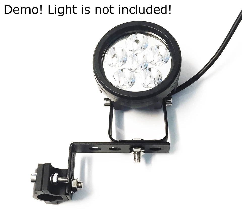 (2) 0.7-1.2" Size Adjustable Tube Clamps w/ L-Shape Aux Light Mounting Brackets - Image 4 of 4