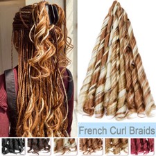 24" Curly Braiding Hair Loose Wave Ombre French Curls Silky Hair Extensions US