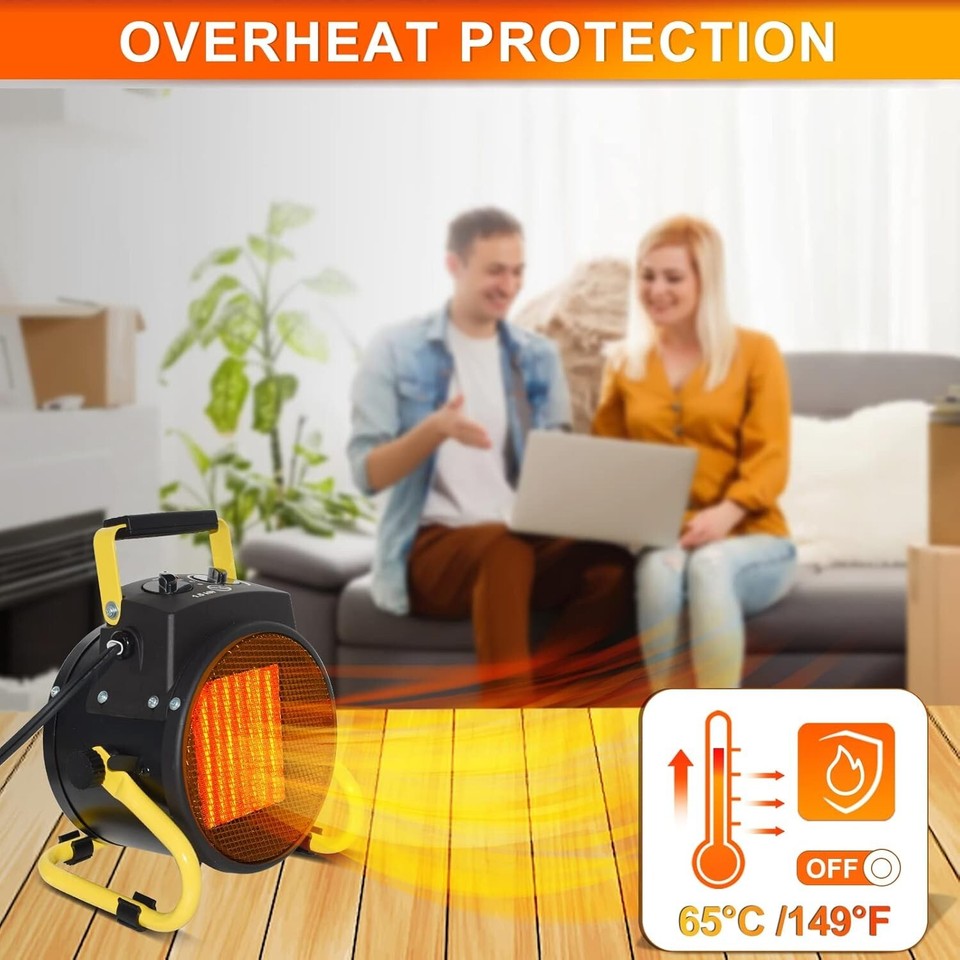 Outdoor Patio Heater, Portable Electric Garage Heaters with Thermostat
