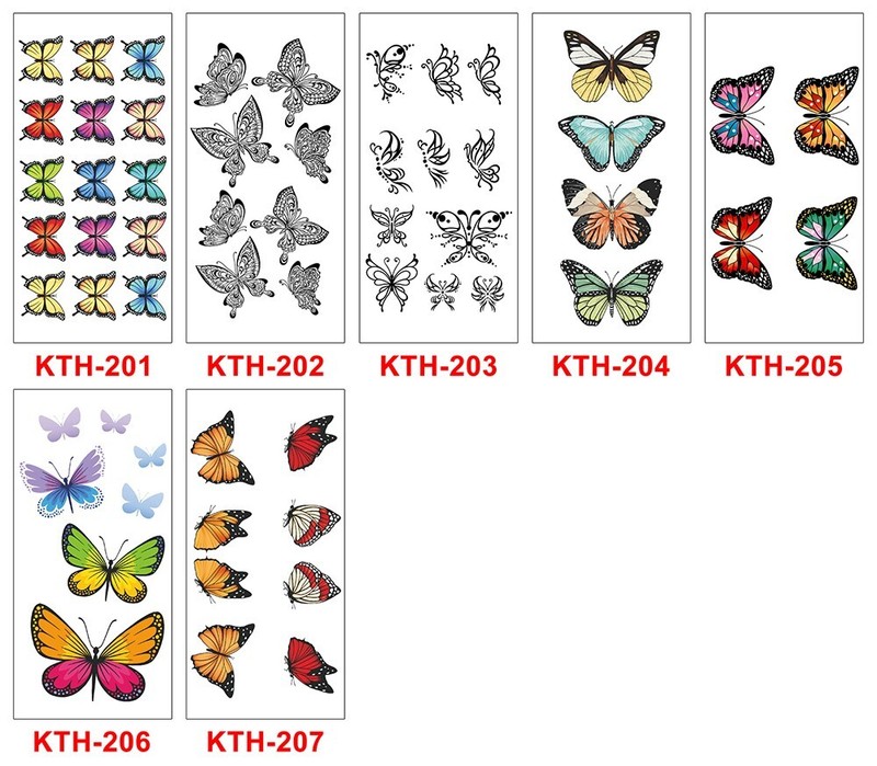 7 Sheets  Woman Butterfly Waterproof Body Temporary Tattoos Stickers US Seller
