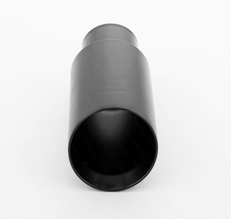 Black Painting Exhaust Tip 2.5" Inlet 3.5" Out Angle Cut Double Wall