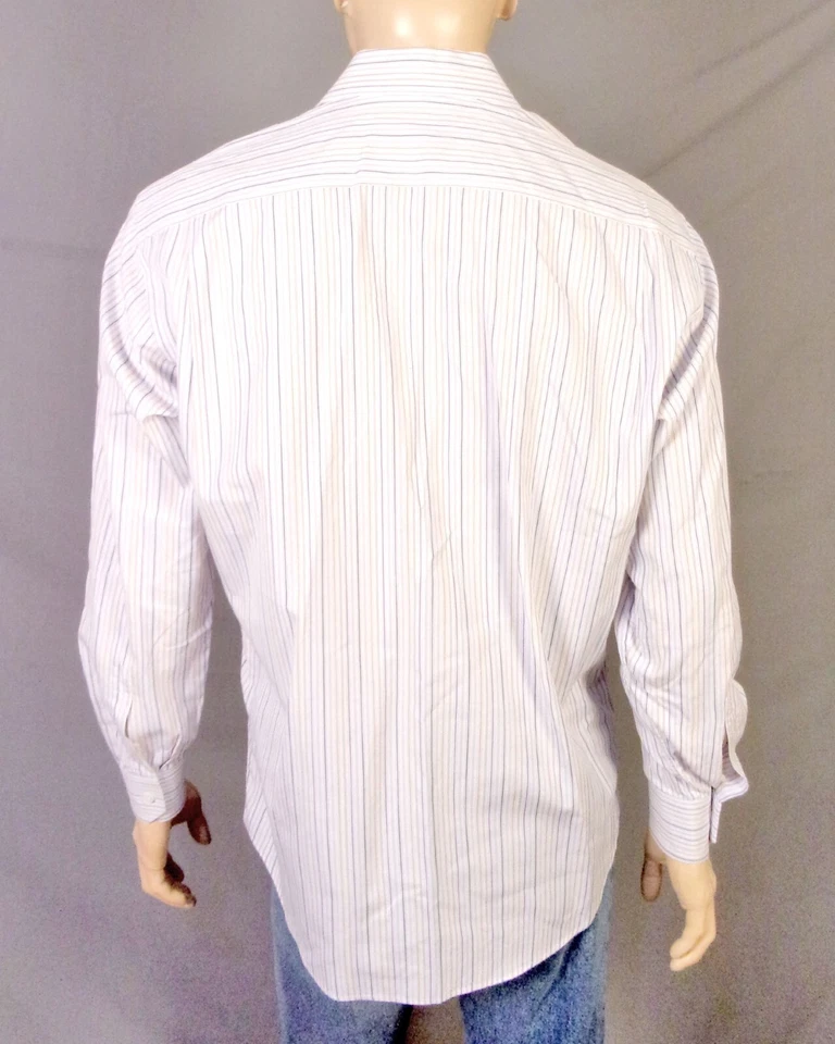 Usada en Excelente Condición Camisa BD a Rayas de Diseñador CANALI Rayas Texturizadas Hecha en Italia 41 16 Foto 2 de 3