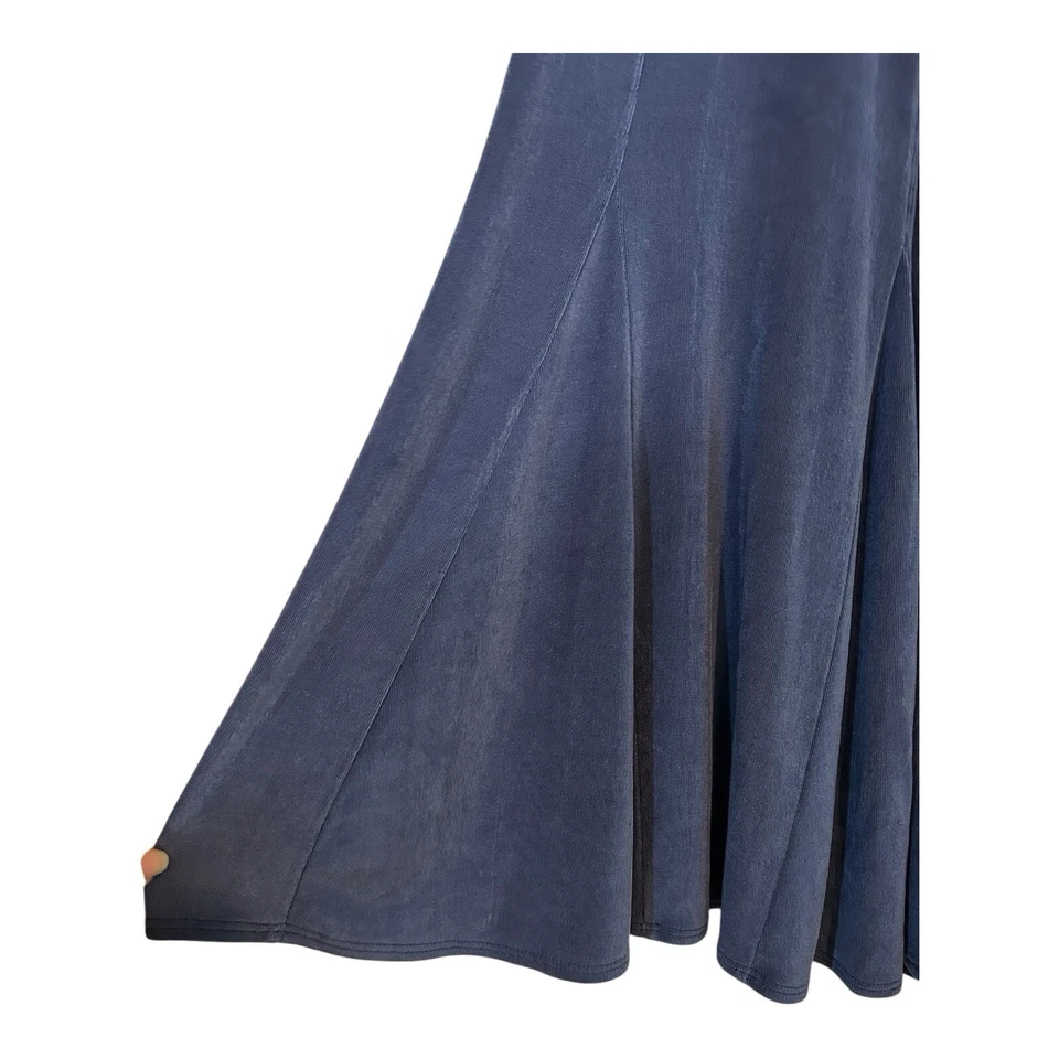 Chico’s Travelers Slinky Skirt Knit Size 0 Small Slate Blue Elastic Waist R26 - Image 2 of 3