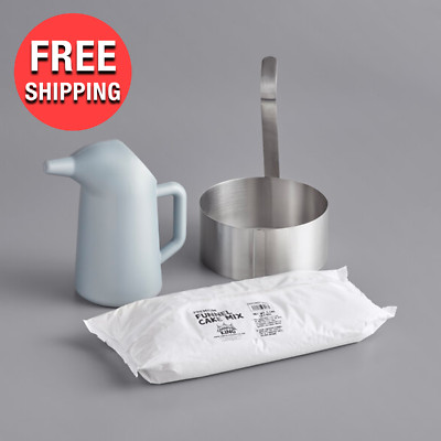 Complete Funnel Cake Kit Cook with 8'' Ring Mold | Batter Pitcher | 5 lb Cake Mix