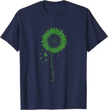 Traumatic Brain Injury Awareness Flower Green Ribbon Unisex T-Shirt