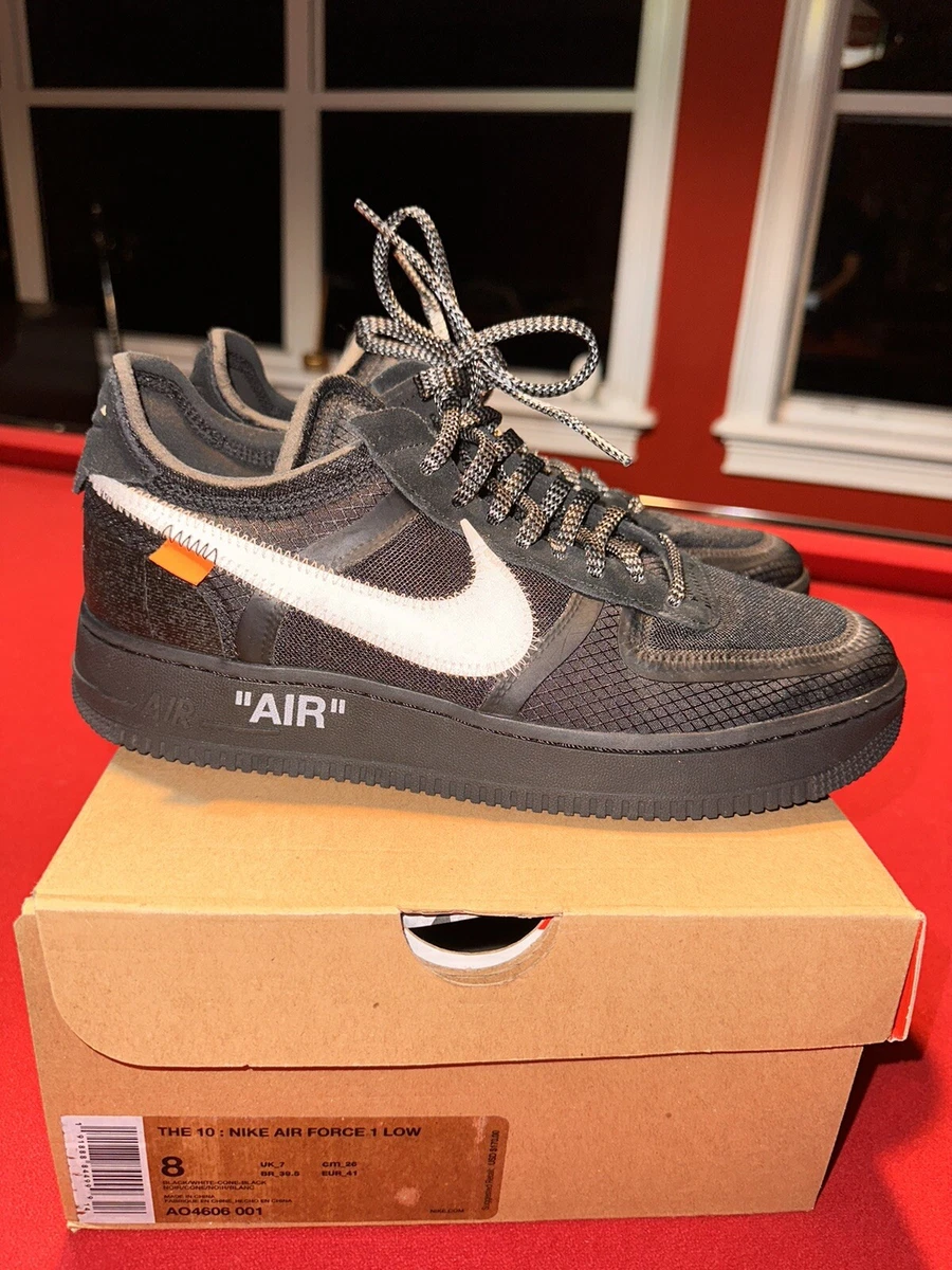 Size 8- Air Force 1 Low x OFF-WHITE Black 2018 USED AS IS | eBay