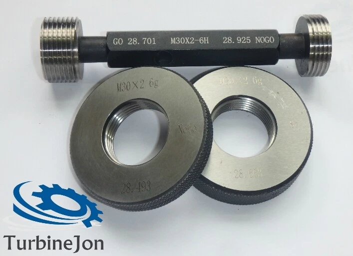 WTT M17 x 1 Metric Plug / RingThread Gauges - Left / Right Hand - Go / NoGo - TJ