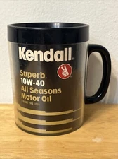 KENDALL SUPERB 10W-40 ALL SEASON MOTOR OIL CUP MUG VINTAGE THERMO SERV USA 1977