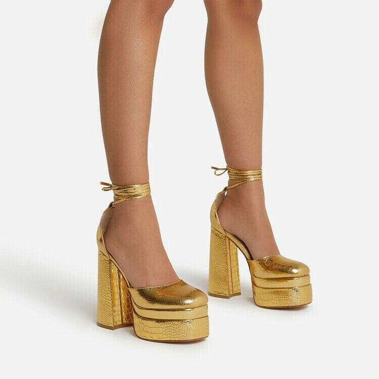 サンダル IONSEOUL Square platform sandals JE1183 GB Super-Model Leather Square Toe Platform Sandals | Dillard's
