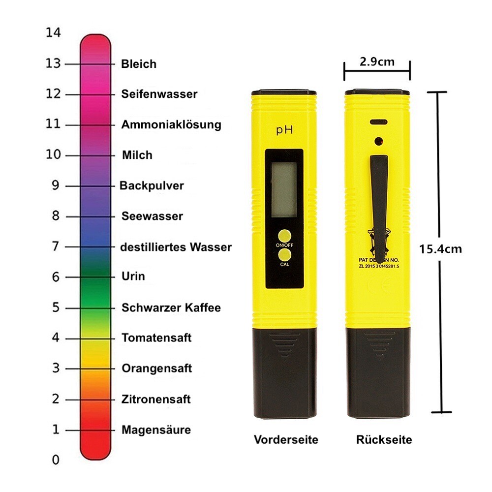 PH Wert Messgerät Wasser Digital Messer Tester Aquarium Pool Prüfer pH