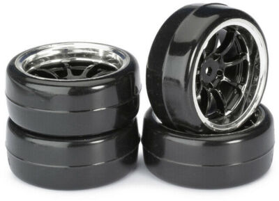 ABSIMA DRIFT KOMPLETT RÄDER 1:10 ''9 SPEICHEN'' CHROM FÜR TAMIYA TT02 # 2510043