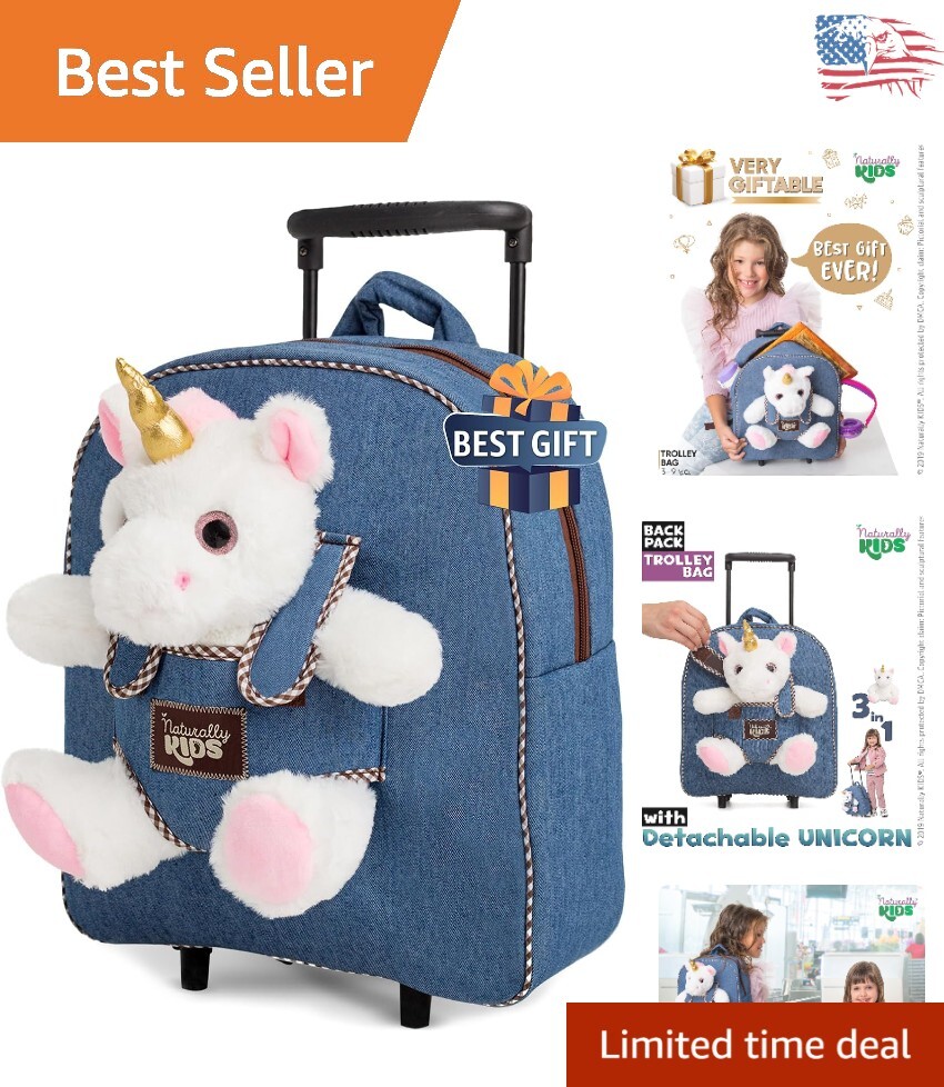 Enchanting Unicorn Rolling Backpack for Girls Kids Suitcase with Wheels