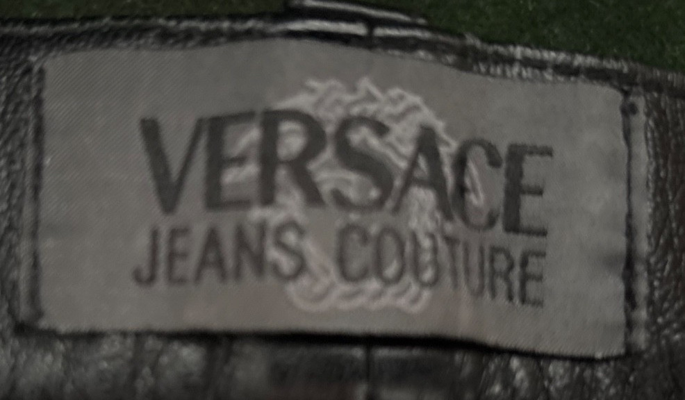 VERSACE 90s Men's Jeans Couture Medusa Leather Biker Pants 30" / 31" x 30.5" thumbnail 8