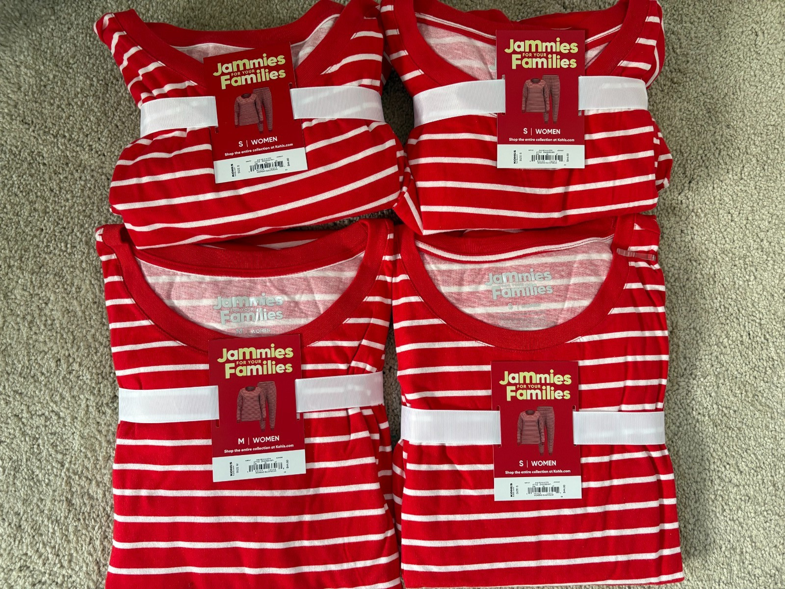 Family Red Stripe Pajamas "Jammies for Your Families" Child 8 & Many Sizes