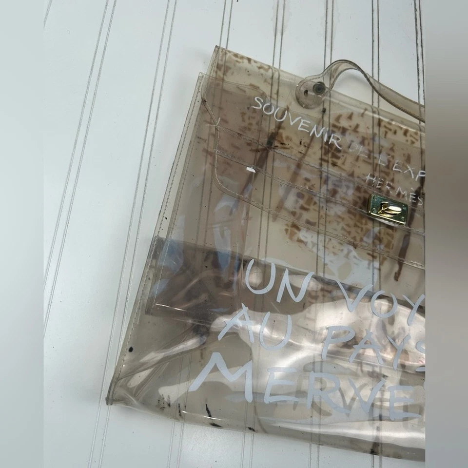 Bolso de Mano Hermès Vintage Transparente Kelly PVC Souvenir de l'Exposition Transparente Foto 4 de 4