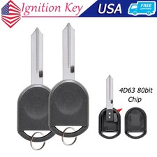 2 Replacement Transponder Chip Key For Ford Lincoln Mercury H84-pt H92-pt 80 Bit