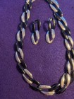Vintage Black & Gold Tone Chainlink Earrings & Necklace Set — photo 3
