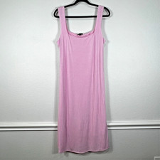 Wild Fable Midi Bodycon Dress Women's XL Pink Ribbed Square Neck NWT