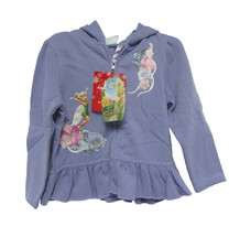 Disney Tinkerbell Fairies Girls 3T  Hooded Purple Zip Long Sleeve Sweatshirt