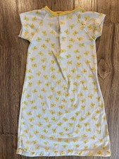 Vintage Carter's yellow teddy bear print gown 70's layette Made in USA