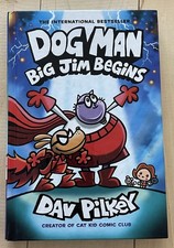 New Dog Man Big Jim Begins #13 Hardcover Graphic Novel Dav Pilkey Ding On Cover