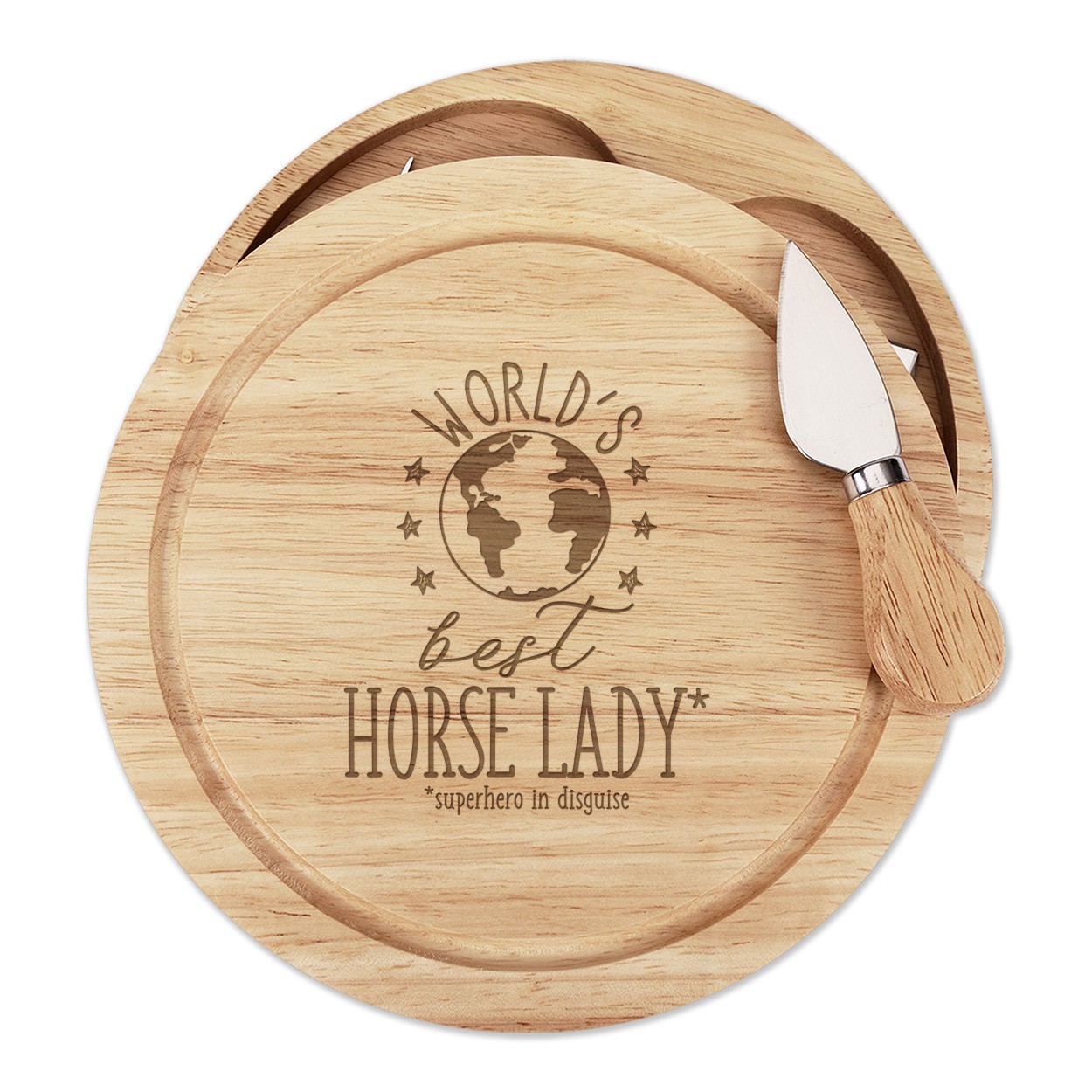 World's Best Horse Lady Cheese Board Knife Set